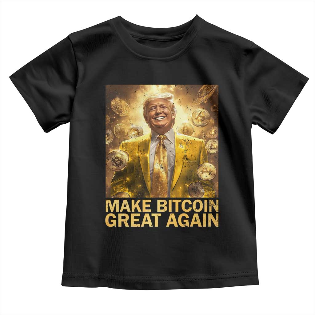 Funny Trump Bitcoin 2025 Toddler T Shirt Make Bitcoin Great Again TS11 Black Print Your Wear
