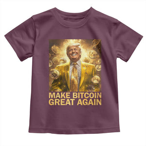 Funny Trump Bitcoin 2025 Toddler T Shirt Make Bitcoin Great Again TS11 Maroon Print Your Wear