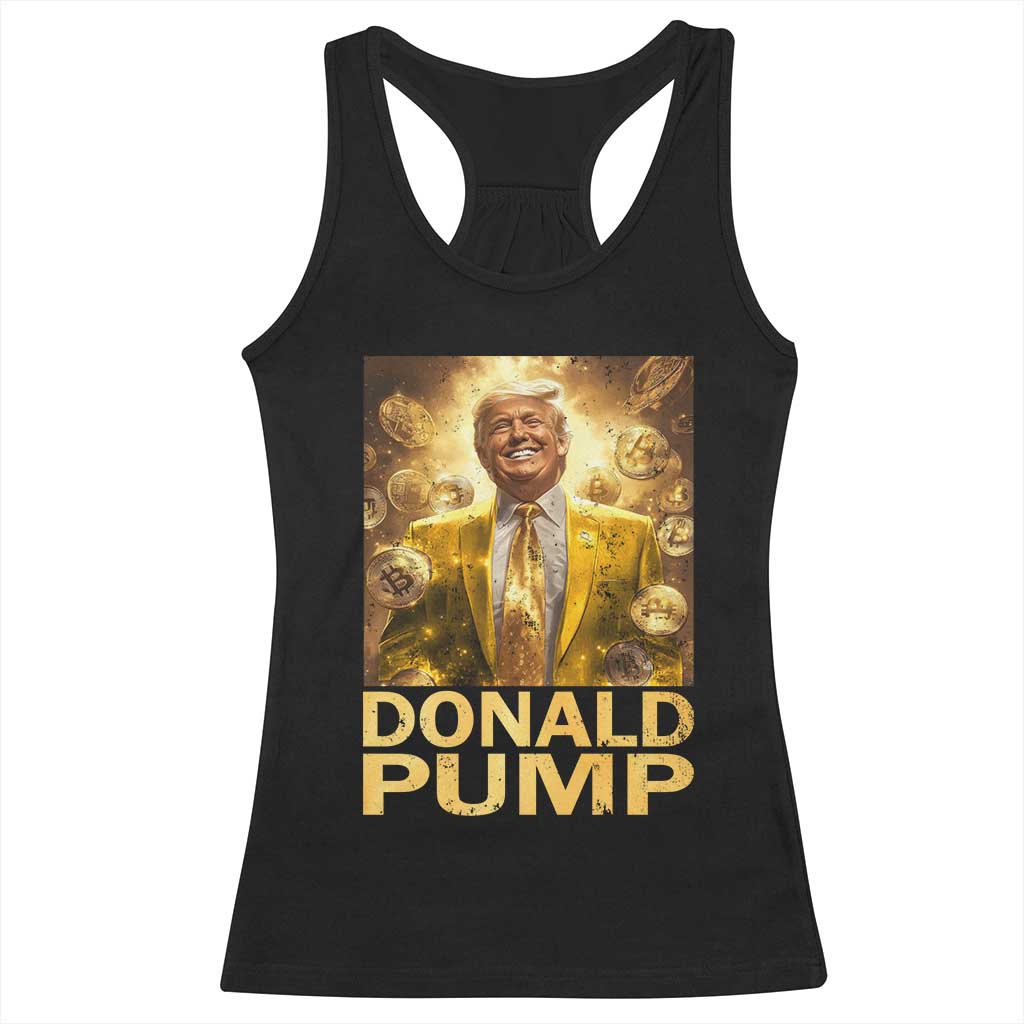 Funny Trump Bitcoin 2025 Racerback Tank Top Donald Pump TS11 Black Print Your Wear