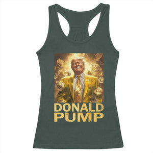 Funny Trump Bitcoin 2025 Racerback Tank Top Donald Pump TS11 Dark Forest Green Print Your Wear