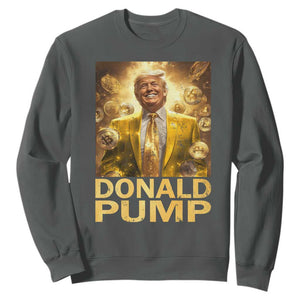 Funny Trump Bitcoin 2025 Sweatshirt Donald Pump TS11 Dark Heather Print Your Wear