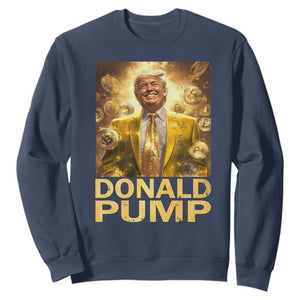 Funny Trump Bitcoin 2025 Sweatshirt Donald Pump TS11 Navy Print Your Wear