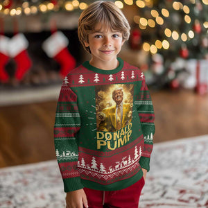 Funny Trump Bitcoin 2025 Knit Sweatshirt Donald Pump TS11 Christmas Print Your Wear
