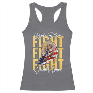 Funny Trump Bitcoin Racerback Tank Top Make Bitcoin Great Again Fight Fight Fight USA Flag TS11 Charcoal Print Your Wear