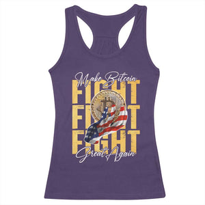 Funny Trump Bitcoin Racerback Tank Top Make Bitcoin Great Again Fight Fight Fight USA Flag TS11 Purple Print Your Wear