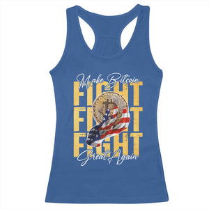 Funny Trump Bitcoin Racerback Tank Top Make Bitcoin Great Again Fight Fight Fight USA Flag TS11 Royal Blue Print Your Wear