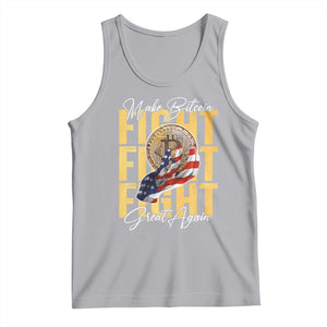 Funny Trump Bitcoin Tank Top Make Bitcoin Great Again Fight Fight Fight USA Flag TS11 Athletic Heather Print Your Wear