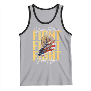 Funny Trump Bitcoin Tank Top Make Bitcoin Great Again Fight Fight Fight USA Flag TS11 Athletic Heather Black Print Your Wear