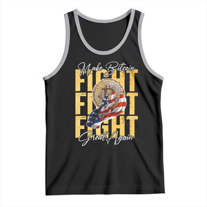Funny Trump Bitcoin Tank Top Make Bitcoin Great Again Fight Fight Fight USA Flag TS11 Black Athletic Heather Print Your Wear
