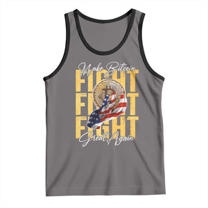 Funny Trump Bitcoin Tank Top Make Bitcoin Great Again Fight Fight Fight USA Flag TS11 Deep Heather Black Print Your Wear