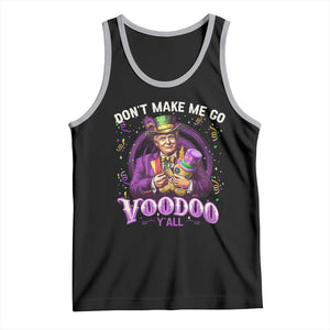 Funny Mardi Gras Trump Tank Top Don't Make Me Go Voodoo Y'all TS11 Black Athletic Heather Print Your Wear