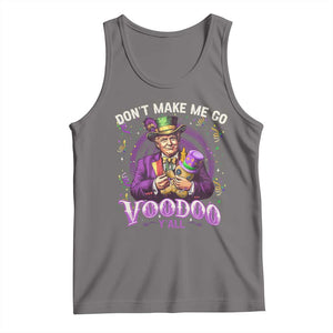 Funny Mardi Gras Trump Tank Top Don't Make Me Go Voodoo Y'all TS11 Deep Heather Print Your Wear