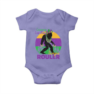 Funny Bigfoot Mardi Gras Baby Onesie Laissez Les Bons Temps Rouler Bald Cypress TS11 Violet Print Your Wear