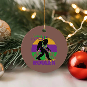 Funny Bigfoot Mardi Gras Ceramic Ornament Laissez Les Bons Temps Rouler Bald Cypress TS11 1pc Mocha Print Your Wear