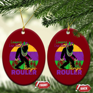 Funny Bigfoot Mardi Gras Ceramic Ornament Laissez Les Bons Temps Rouler Bald Cypress TS11 Print Your Wear