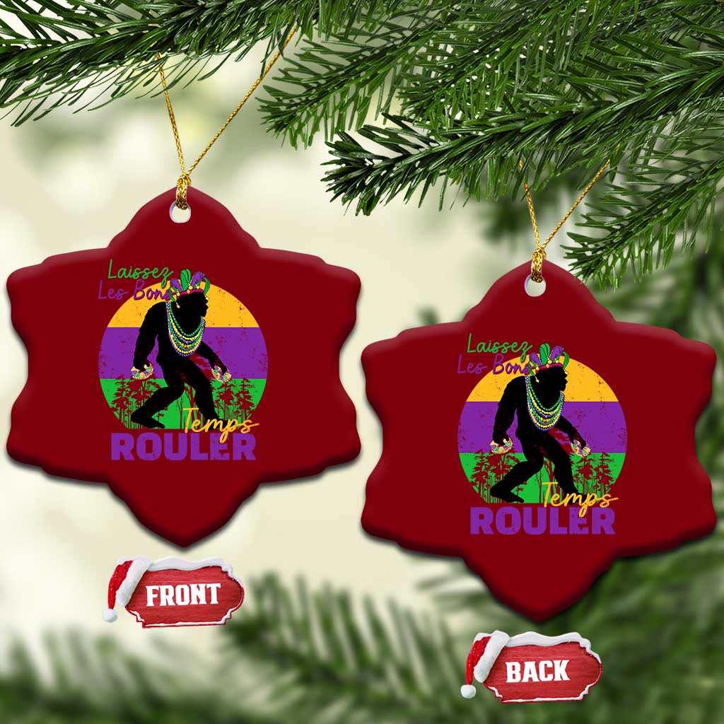 Funny Bigfoot Mardi Gras Ceramic Ornament Laissez Les Bons Temps Rouler Bald Cypress TS11 Print Your Wear