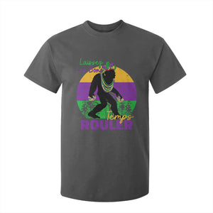 Funny Bigfoot Mardi Gras T Shirt For Kid Laissez Les Bons Temps Rouler Bald Cypress TS11 Dark Heather Print Your Wear