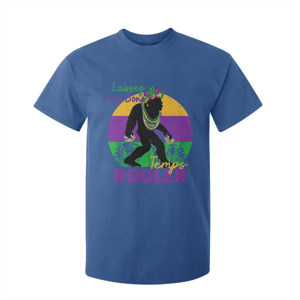 Funny Bigfoot Mardi Gras T Shirt For Kid Laissez Les Bons Temps Rouler Bald Cypress TS11 Royal Blue Print Your Wear