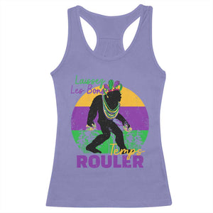 Funny Bigfoot Mardi Gras Racerback Tank Top Laissez Les Bons Temps Rouler Bald Cypress TS11 Violet Print Your Wear