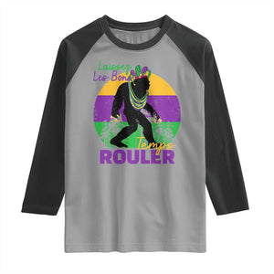 Funny Bigfoot Mardi Gras Raglan Shirt Laissez Les Bons Temps Rouler Bald Cypress TS11 Sport Gray Black Print Your Wear