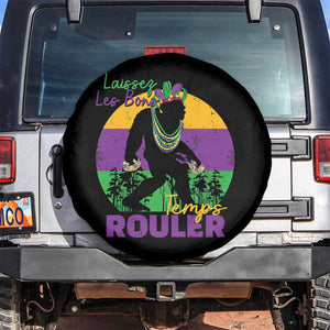 Funny Bigfoot Mardi Gras Spare Tire Cover Laissez Les Bons Temps Rouler Bald Cypress TS11 No hole Black Print Your Wear