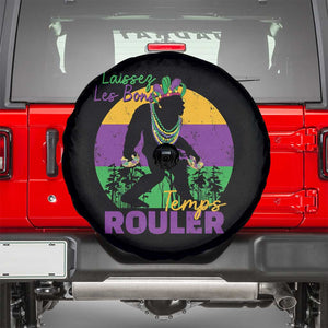 Funny Bigfoot Mardi Gras Spare Tire Cover Laissez Les Bons Temps Rouler Bald Cypress TS11 Black Print Your Wear