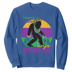 Funny Bigfoot Mardi Gras Sweatshirt Laissez Les Bons Temps Rouler Bald Cypress TS11 Royal Blue Print Your Wear