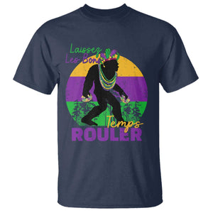 Funny Bigfoot Mardi Gras T Shirt Laissez Les Bons Temps Rouler Bald Cypress TS11 Navy Print Your Wear