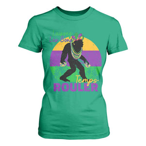 Funny Bigfoot Mardi Gras T Shirt For Women Laissez Les Bons Temps Rouler Bald Cypress TS11 Irish Green Print Your Wear