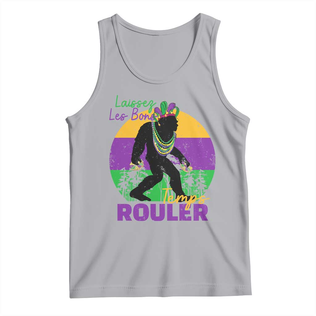 Funny Bigfoot Mardi Gras Tank Top Laissez Les Bons Temps Rouler Bald Cypress TS11 Athletic Heather Print Your Wear