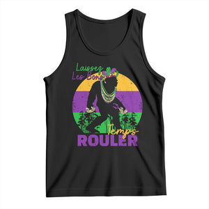 Funny Bigfoot Mardi Gras Tank Top Laissez Les Bons Temps Rouler Bald Cypress TS11 Black Print Your Wear