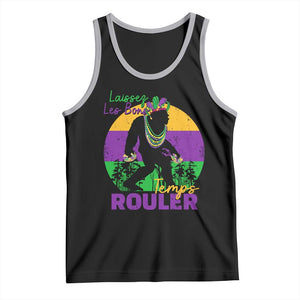 Funny Bigfoot Mardi Gras Tank Top Laissez Les Bons Temps Rouler Bald Cypress TS11 Black Athletic Heather Print Your Wear