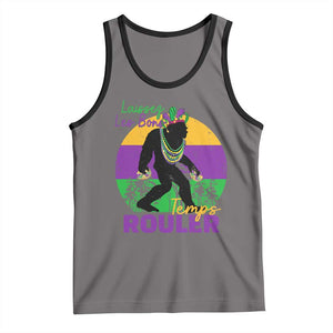 Funny Bigfoot Mardi Gras Tank Top Laissez Les Bons Temps Rouler Bald Cypress TS11 Deep Heather Black Print Your Wear