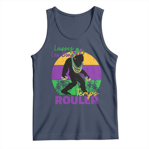 Funny Bigfoot Mardi Gras Tank Top Laissez Les Bons Temps Rouler Bald Cypress TS11 Navy Print Your Wear