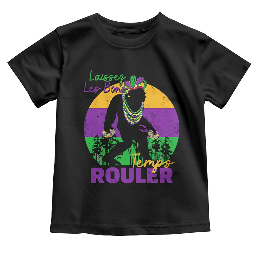 Funny Bigfoot Mardi Gras Toddler T Shirt Laissez Les Bons Temps Rouler Bald Cypress TS11 Black Print Your Wear