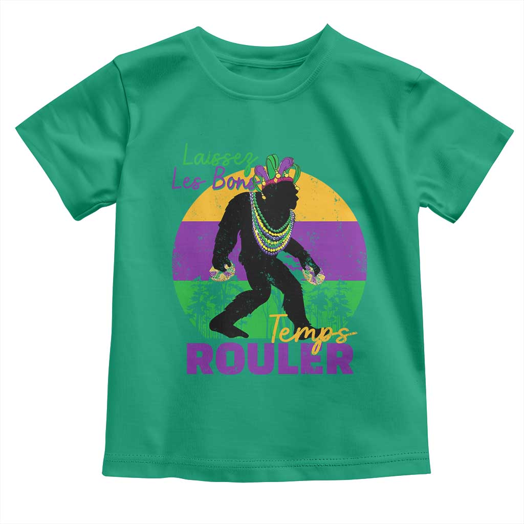 Funny Bigfoot Mardi Gras Toddler T Shirt Laissez Les Bons Temps Rouler Bald Cypress TS11 Irish Green Print Your Wear