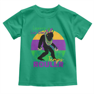 Funny Bigfoot Mardi Gras Toddler T Shirt Laissez Les Bons Temps Rouler Bald Cypress TS11 Irish Green Print Your Wear
