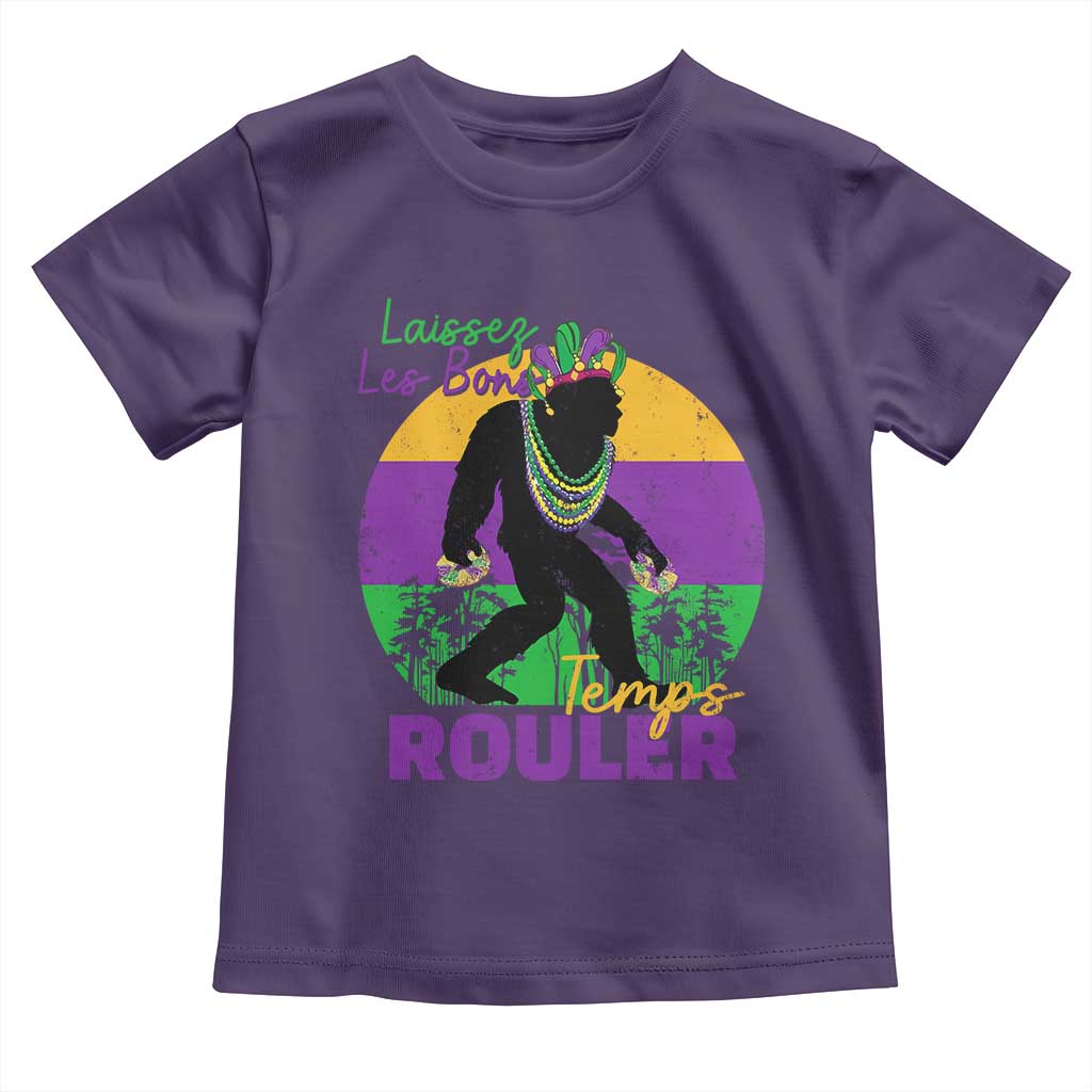 Funny Bigfoot Mardi Gras Toddler T Shirt Laissez Les Bons Temps Rouler Bald Cypress TS11 Purple Print Your Wear