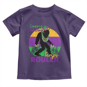 Funny Bigfoot Mardi Gras Toddler T Shirt Laissez Les Bons Temps Rouler Bald Cypress TS11 Purple Print Your Wear