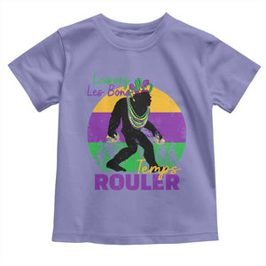 Funny Bigfoot Mardi Gras Toddler T Shirt Laissez Les Bons Temps Rouler Bald Cypress TS11 Violet Print Your Wear