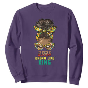 2025 And I Still Dream Like King MLK Day Sweatshirt Messy Bun Black History Month TS11 Purple Print Your Wear