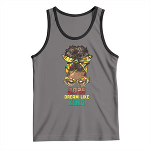 2025 And I Still Dream Like King MLK Day Tank Top Messy Bun Black History Month TS11 Deep Heather Black Print Your Wear