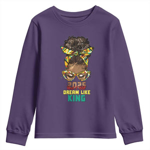 2025 And I Still Dream Like King MLK Day Youth Sweatshirt Messy Bun Black History Month TS11 Purple Print Your Wear