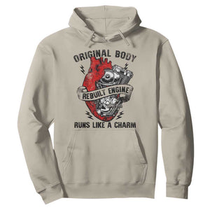 Funny Heart Surgery Hoodie Original Body Rebuilt Engine Runs Like A Charm Mechanical Heart TS11 Sand Print Your Wear