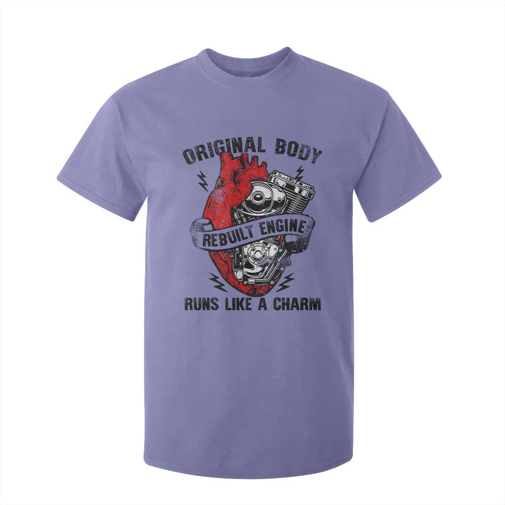 Funny Heart Surgery T Shirt For Kid Original Body Rebuilt Engine Runs Like A Charm Mechanical Heart TS11 Violet Print Your Wear