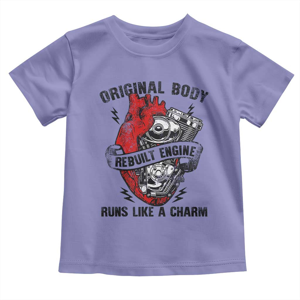 Funny Heart Surgery Toddler T Shirt Original Body Rebuilt Engine Runs Like A Charm Mechanical Heart TS11 Violet Print Your Wear