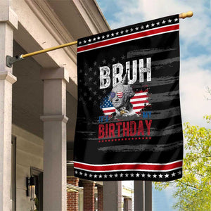 Funny George Washingtons Birthday Patriotic Garden Flag Bruh It Is My Birthday Presidents Day TS11 Distressed Black Red Print Your Wear