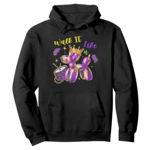 Funny Mardi Gras Hoodie Walk It Like A Dog Balloon New Orleans TS11 Black Print Your Wear