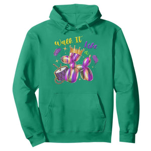 Funny Mardi Gras Hoodie Walk It Like A Dog Balloon New Orleans TS11 Irish Green Print Your Wear