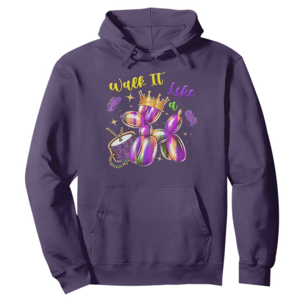 Funny Mardi Gras Hoodie Walk It Like A Dog Balloon New Orleans TS11 Purple Print Your Wear